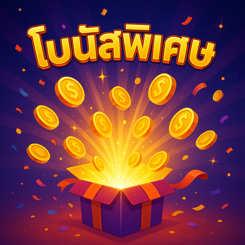 ภาพกราฟิกแสดงโบนัสและโปรโมชั่นที่น่าดึงดูด