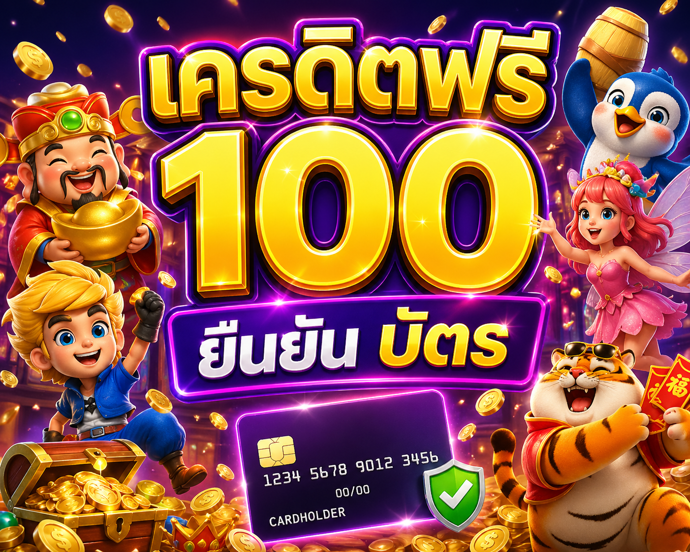 เครดิตฟรี 100 ยืนยัน บัตร