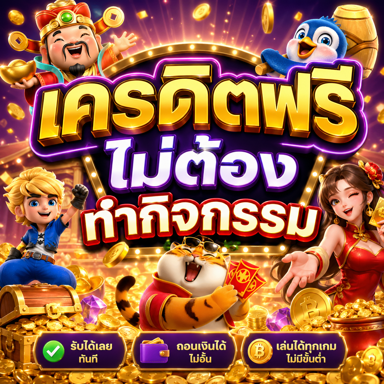 เครดิตฟรี ไม่ต้องทำกิจกรรม