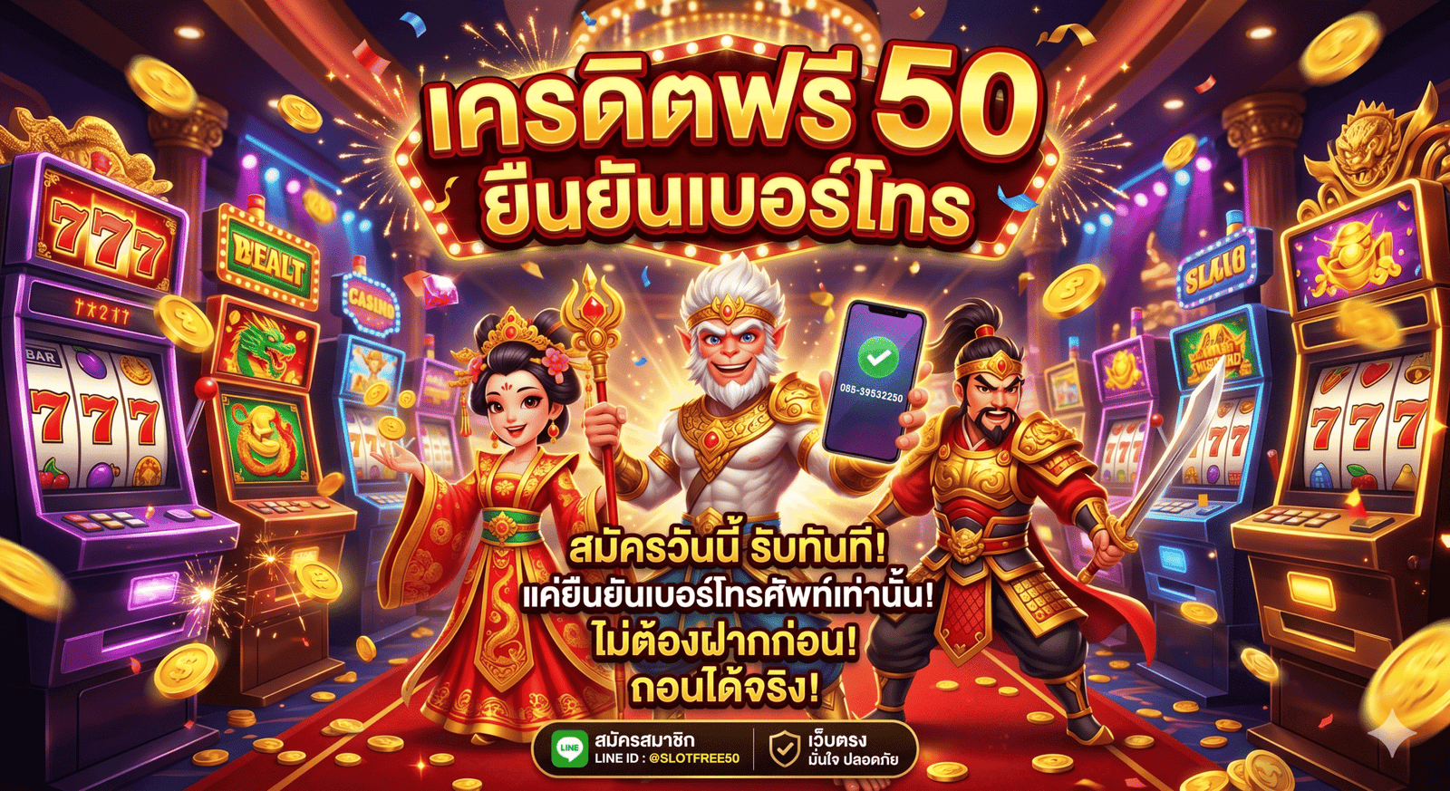 เครดิตฟรี50 ยืนยันเบอร์โทร