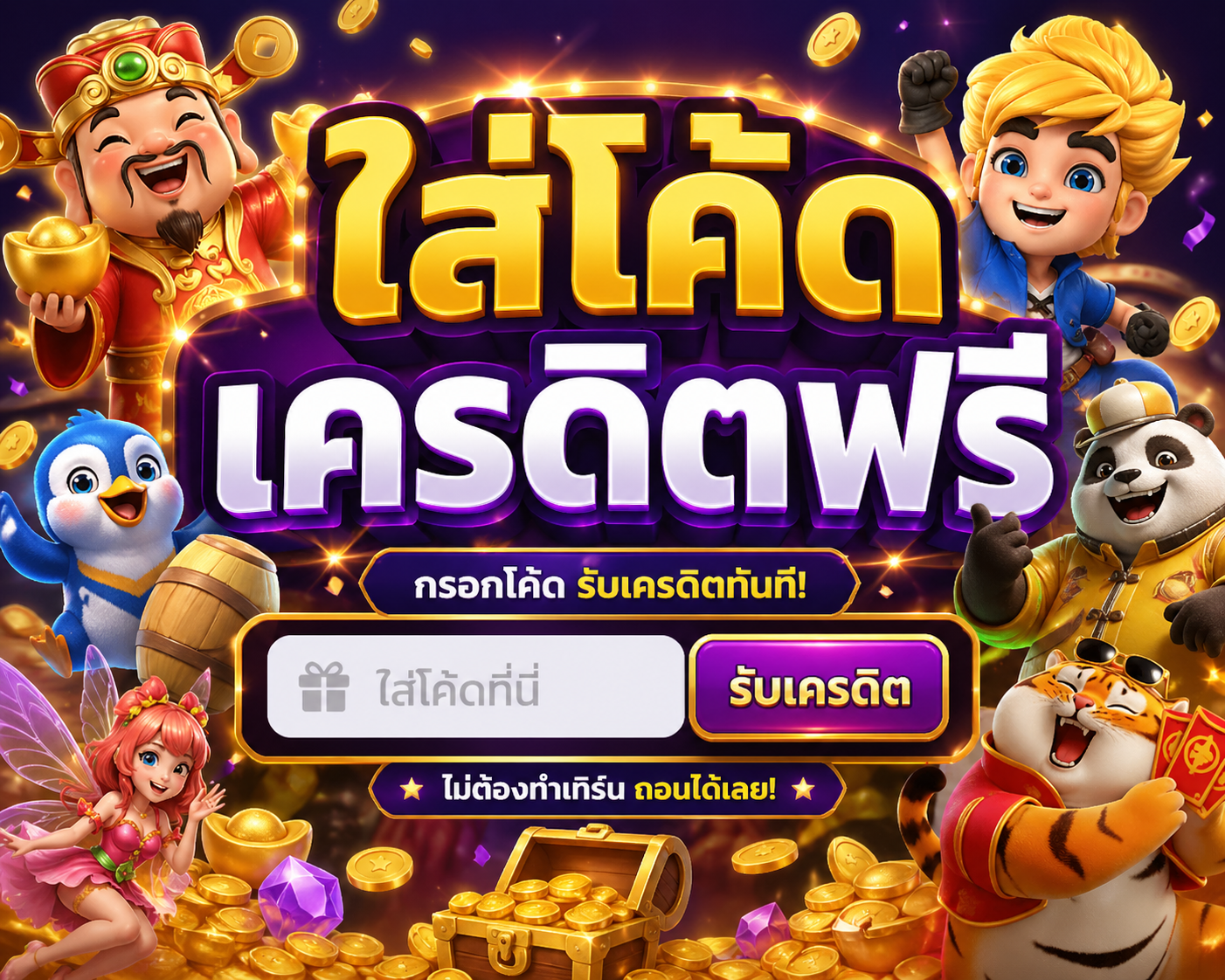 ใส่โค้ด เครดิตฟรี