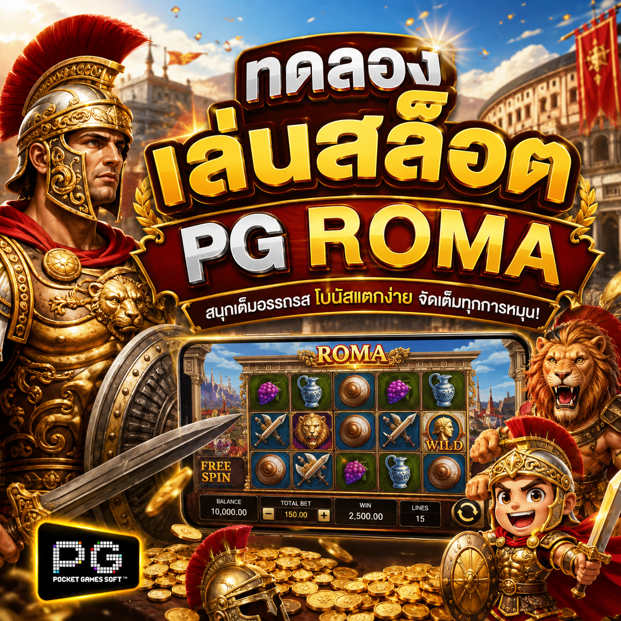 ทดลองเล่นสล็อต pg roma