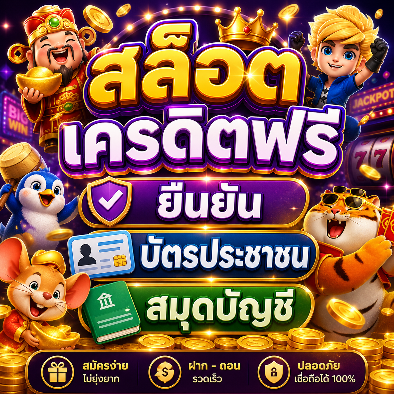 สล็อต เครดิตฟรี ยืนยัน บัตรประชาชน สมุดบัญชี